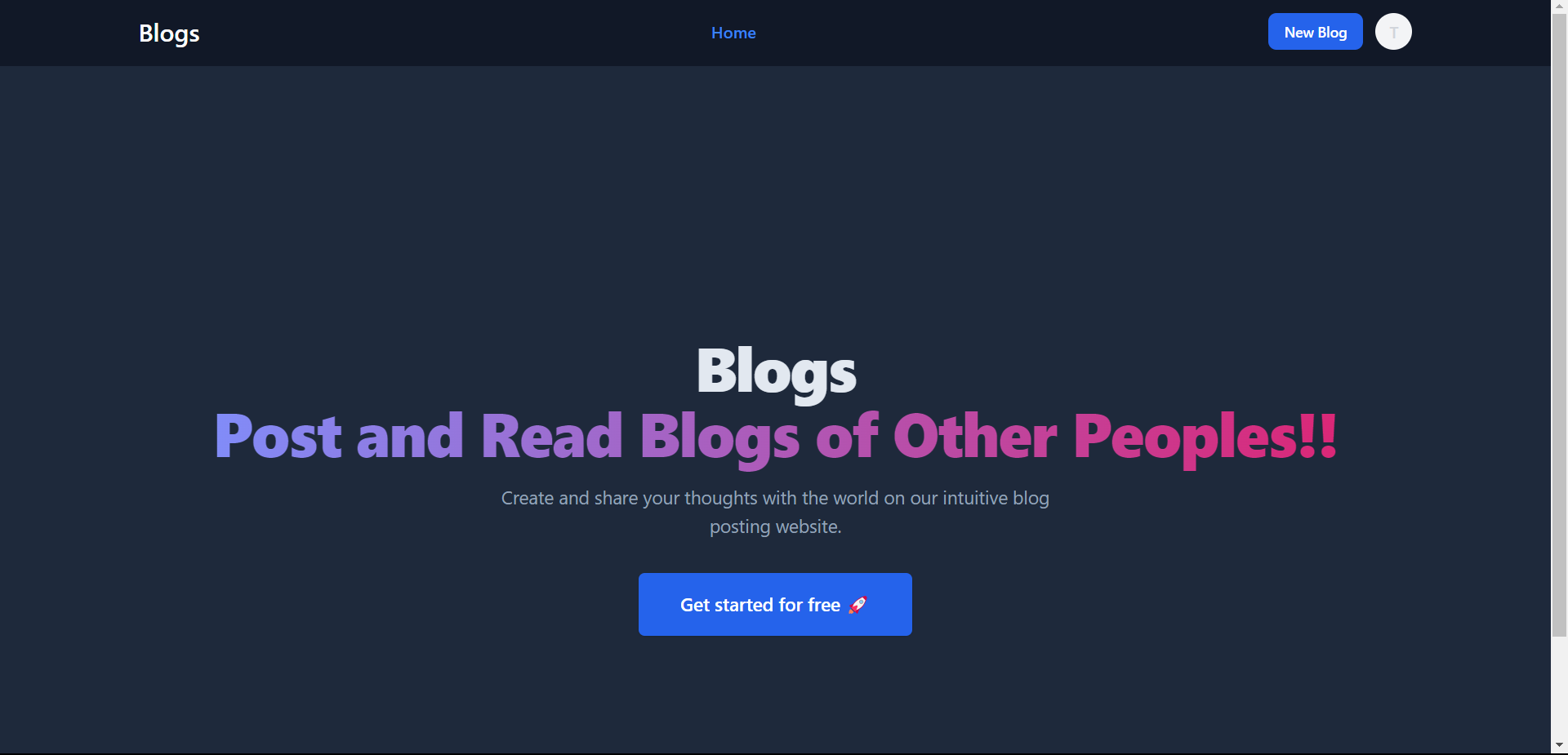 Blogging Website